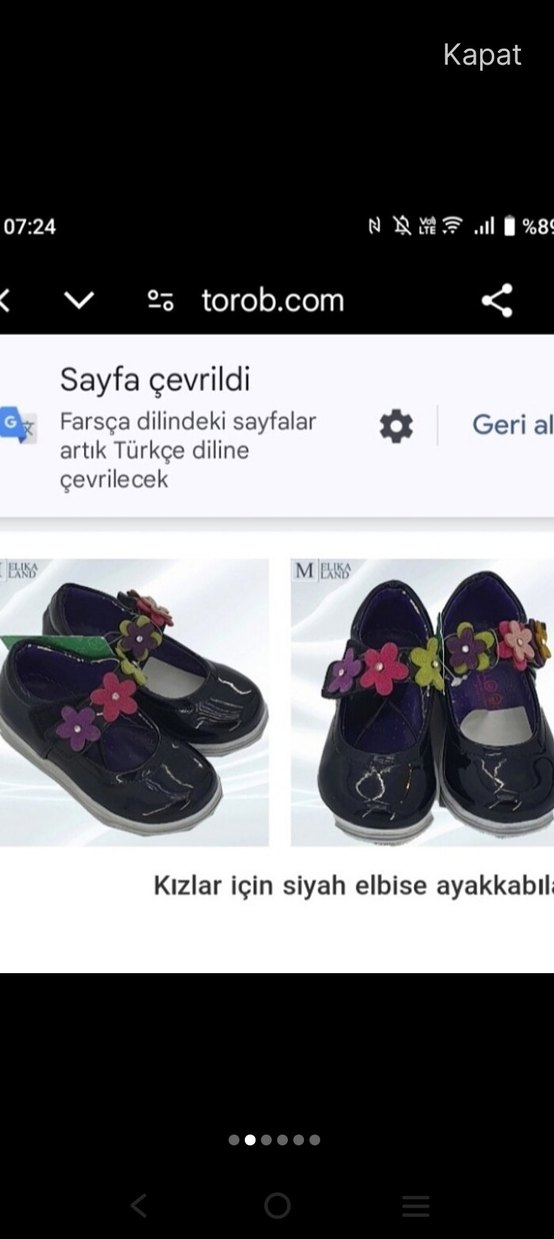 Mor Çiçekli Kız Çocuk İlk Adım Ayakkabısı - Görsel 2