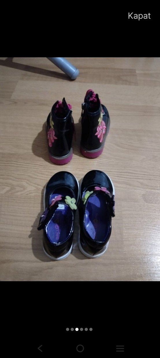 Mor Çiçekli Kız Çocuk İlk Adım Ayakkabısı - Görsel 3