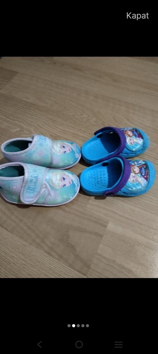 Kız Çocuk Renkli Frozen Kaydırmaz Terlikler - Görsel 2