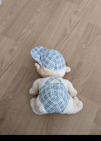 Kareli tulumlu bej peluş oyuncak - Görsel 2