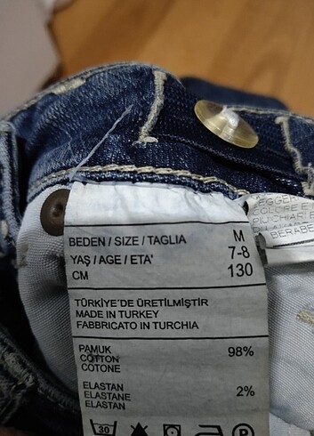 7 Yaş Beden lacivert Renk Benetton orjinal kot pantolon 