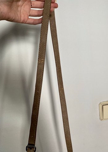Zara Kürk Detaylı Bej Deri Kadın Çanta
