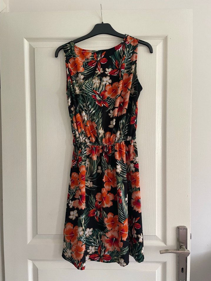 Çiçek Desenli Bohem Midi Elbise - Görsel 2