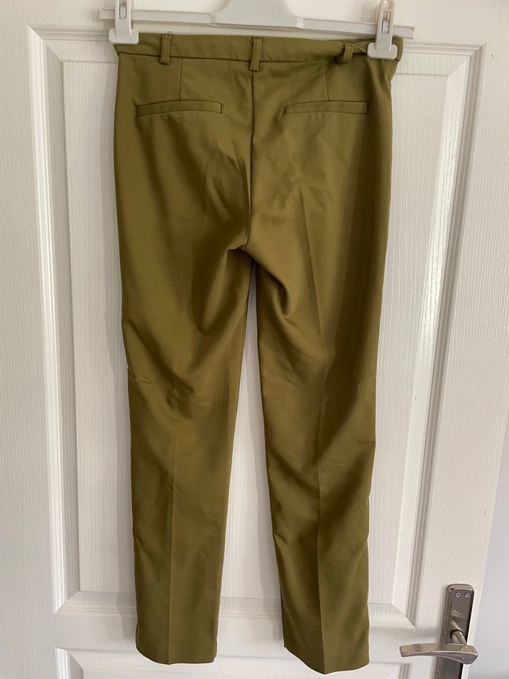 Kadın Haki Kumaş Pantolon - Görsel 2