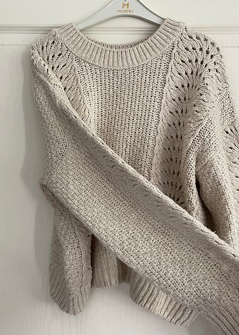 Bej Örgü Kadın Kazak - Görsel 3