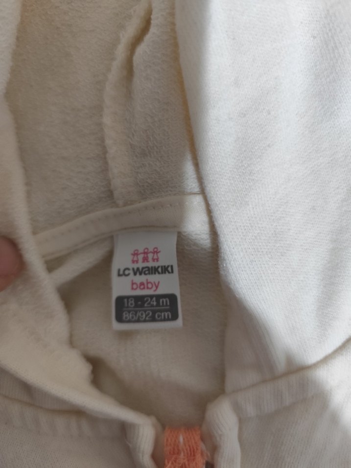 Kız Çocuk krem Kapüşonlu Fermuarlı Sweatshirt - Görsel 4