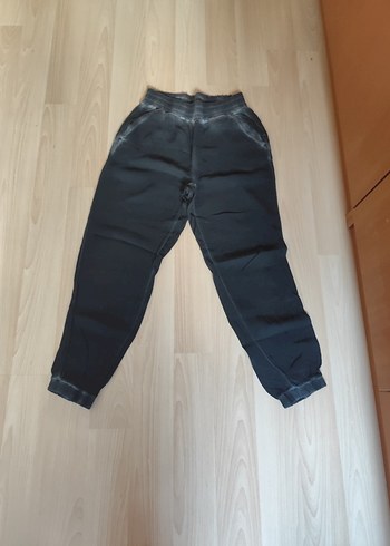 Kadın Siyah Denim Salaş Sweatpant - Görsel 5