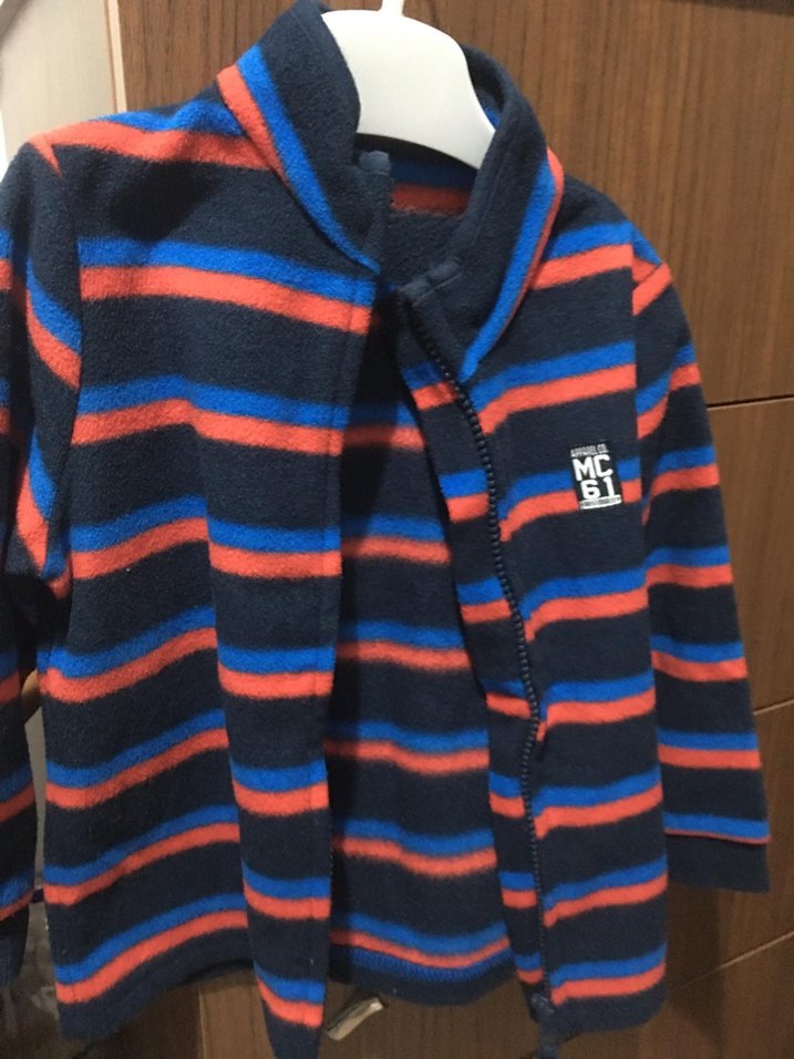 Erkek Çocuk Renkli Çizgili Fermuarlı Ceket - Görsel 2