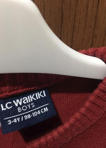 Kırmızı Erkek Çocuk Örgü Yün Sweatshirt - Görsel 3