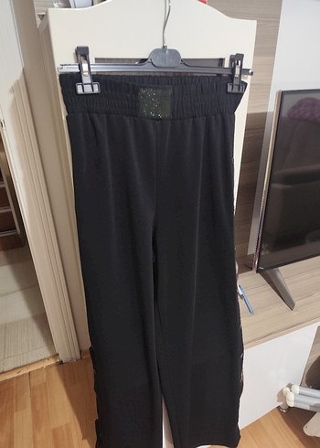 Düğmeli Siyah Kadın Kumaş Pantolon - Görsel 11