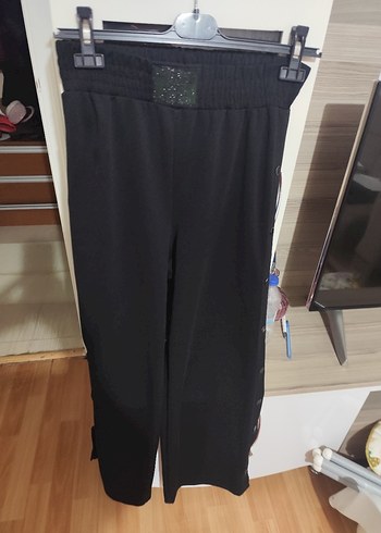 Düğmeli Siyah Kadın Kumaş Pantolon - Görsel 13