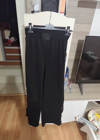 Düğmeli Siyah Kadın Kumaş Pantolon - Görsel 14