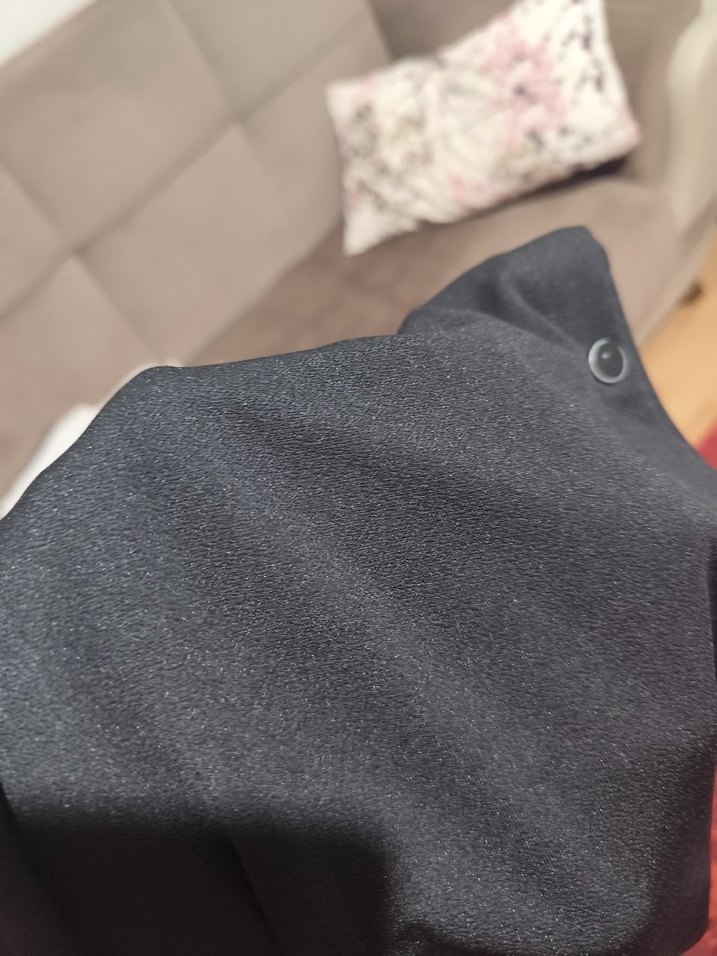 Düğmeli Siyah Kadın Kumaş Pantolon - Görsel 5