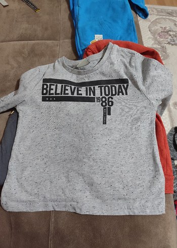 Gri Erkek Çocuk Uzun Kollu T-shirt - Görsel 2