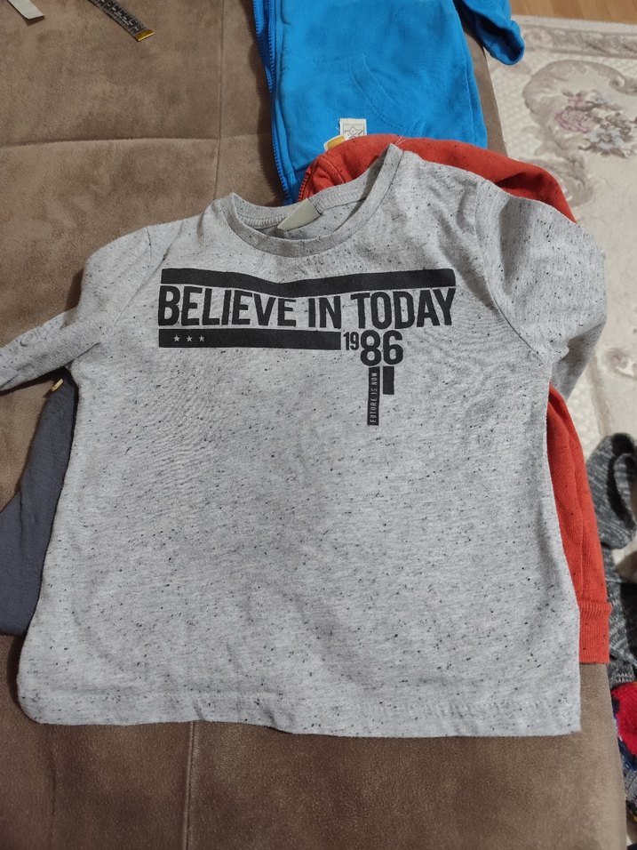 Gri Erkek Çocuk Uzun Kollu T-shirt - Görsel 2