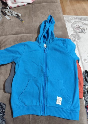 Mavi Kapüşonlu Fermuarlı Erkek çocuk Sweatshirt - Görsel 6