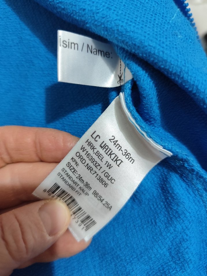 Mavi Kapüşonlu Fermuarlı Erkek çocuk Sweatshirt - Görsel 4