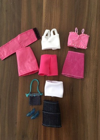 Mini Moda Bebek Kıyafet Seti - Pembe & Beyaz