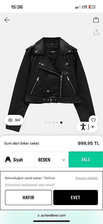 PULL AND BEAR DERİ CEKET