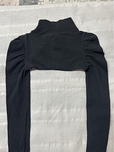 xs Beden dik yaka fitilli siyah bolero