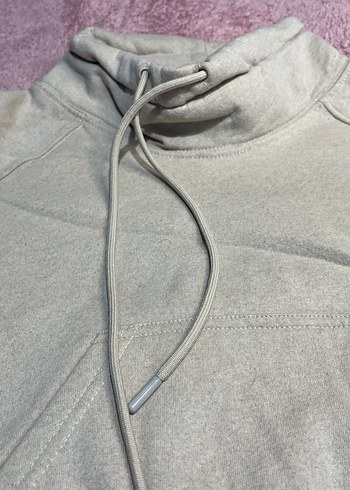 l Beden Gri Yüksek Yakalı Kadın Sweatshirt