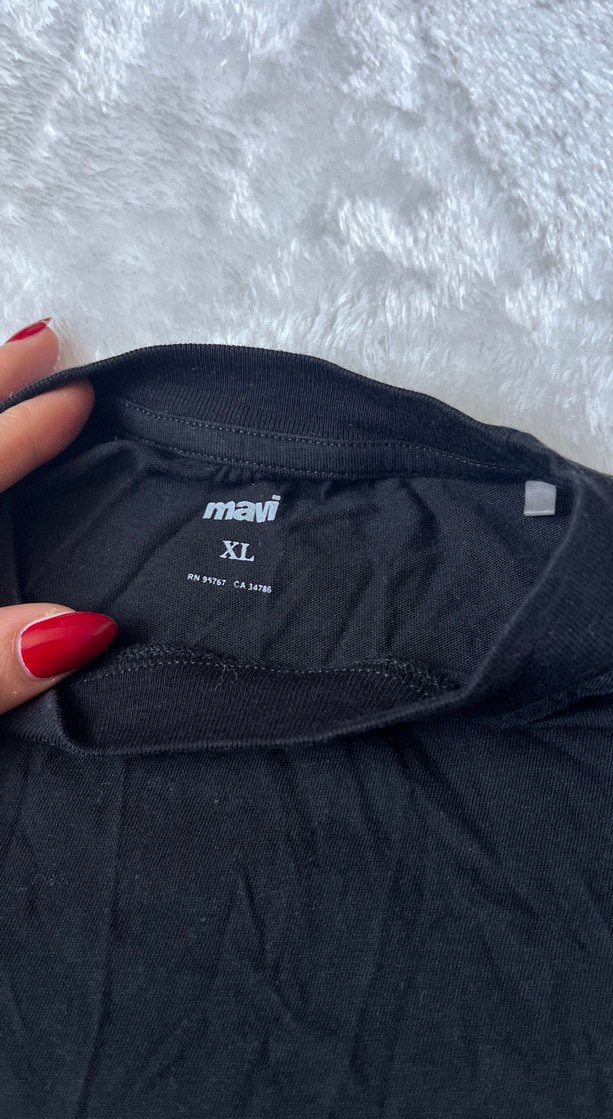 Siyah Kısa Kollu Hamile Tişört - Görsel 2