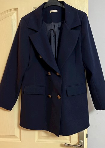 44 Beden mavi Renk Düğmeli Lacivert Kadın Blazer Ceket