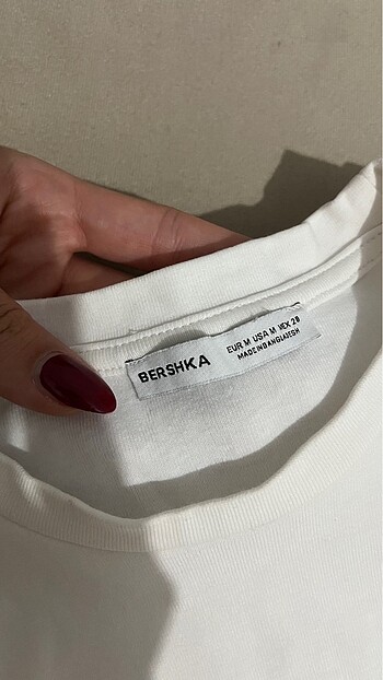 s Beden beyaz Renk Bershka kısa kollu tişört