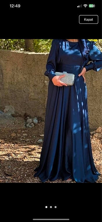 Zara Lacivert saten abiye