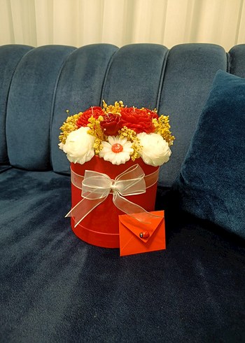 Renkli Çiçekli Mum Aranjmanı - Görsel 2