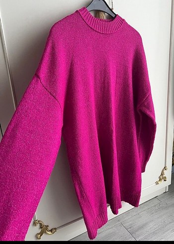 Kadın Pembe Örgü Yün Kazak - Görsel 4