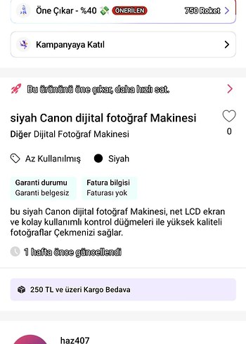 Canon Siyah Dijital Fotoğraf Makinesi - Görsel 5