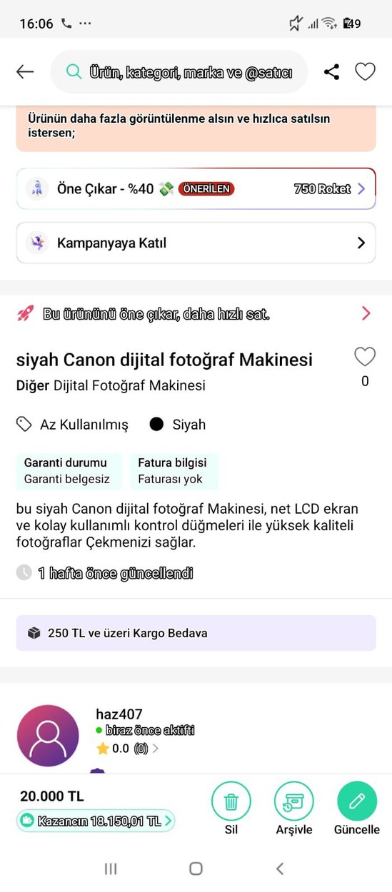 Canon Siyah Dijital Fotoğraf Makinesi - Görsel 5
