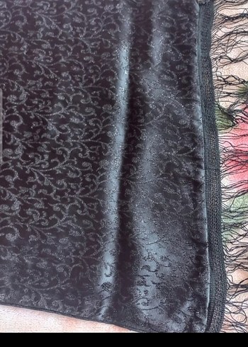 Siyah Kadın Bohem Drapeli Şal - Görsel 2