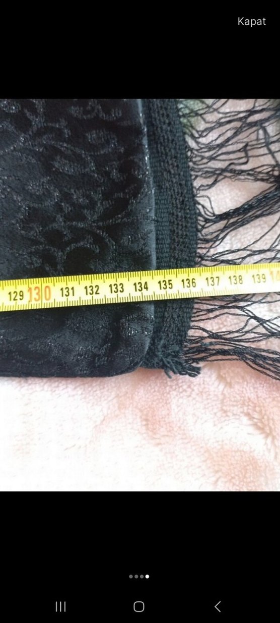 Siyah Kadın Bohem Drapeli Şal - Görsel 4