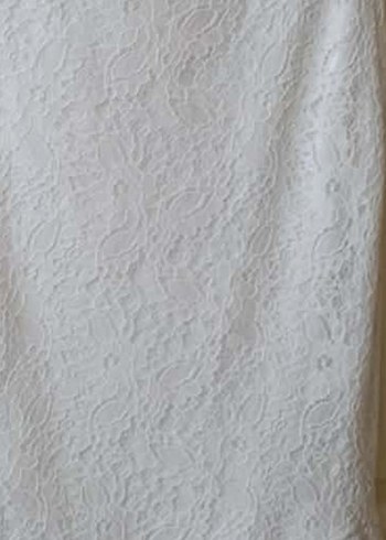 42 BEDEN Dantelli Beyaz Abiye Elbise - Görsel 3