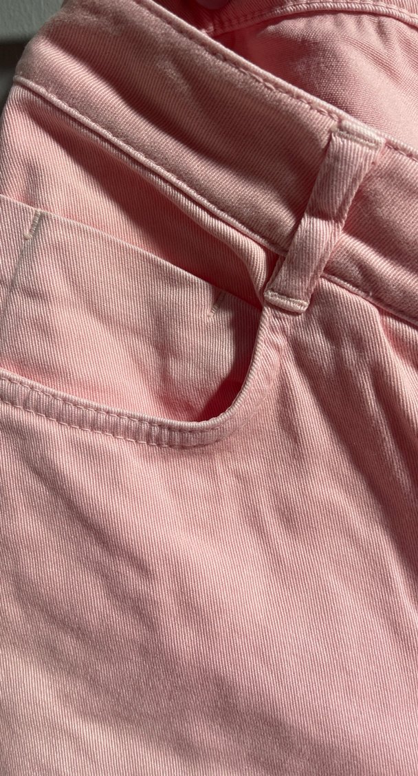 Düğmeli Pembe Kız Denim Pantolon - Görsel 4