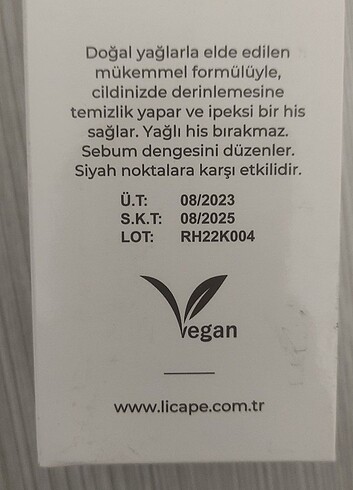 Diğer Licape cilt ve makyaj temizleme yağı 