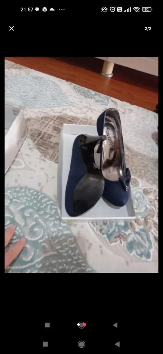 Kadın Mavi Platform Topuklu Stiletto - Görsel 2