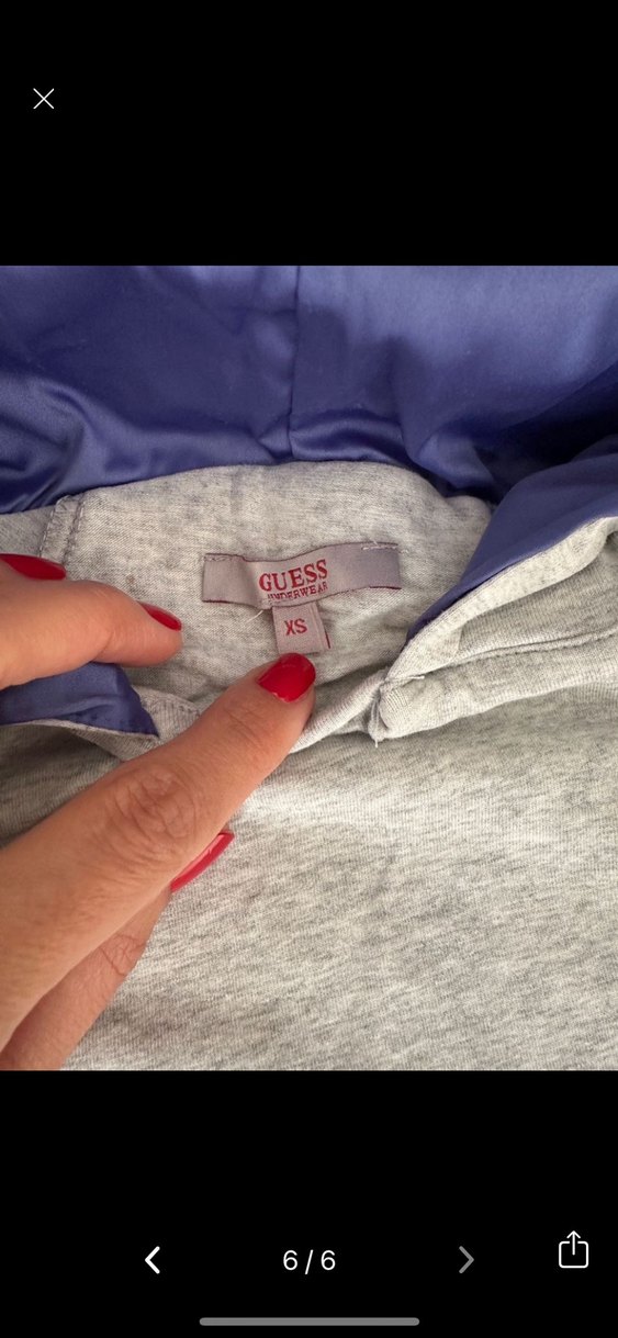 Guess Gri Kapüşonlu Kadın Sweatshirt - Görsel 3