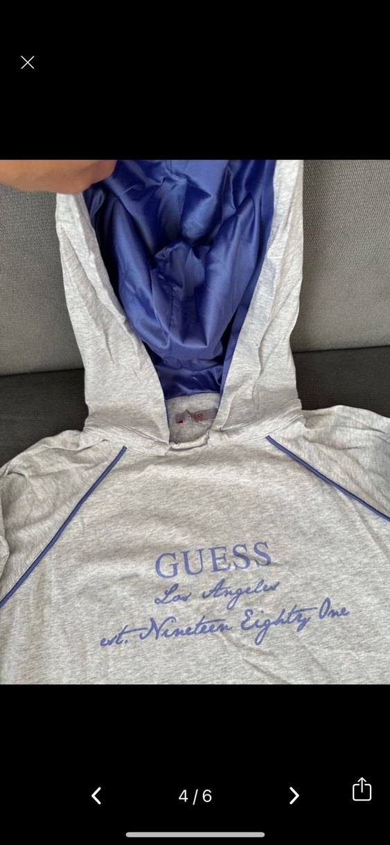 Guess Gri Kapüşonlu Kadın Sweatshirt - Görsel 2
