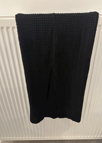 Siyah Düz Desen yırtmaçlı etek - Görsel 5