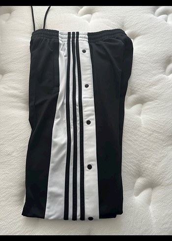 Kadın Siyah Beyaz Düğmeli Spor Pantolon - Görsel 7