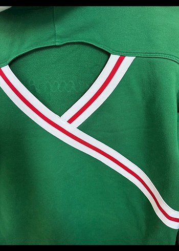 Yeşil Kapüşonlu Kadın Sweatshirt - Görsel 7