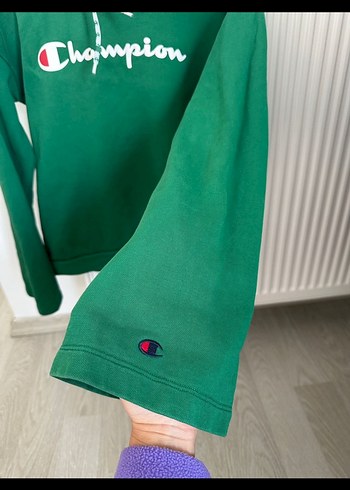 Yeşil Kapüşonlu Kadın Sweatshirt - Görsel 2