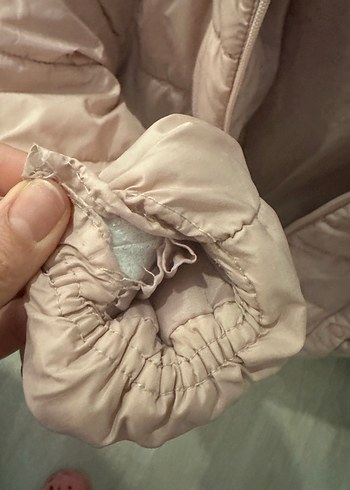 Kız Çocuk Bej Düğmeli Mont - Görsel 6