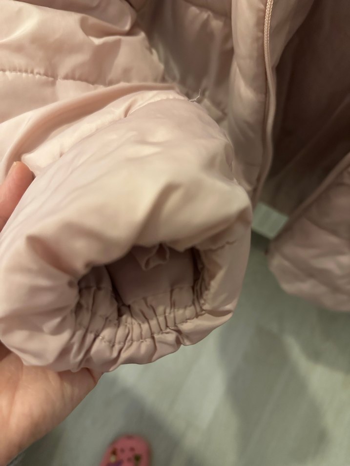 Kız Çocuk Bej Düğmeli Mont - Görsel 5