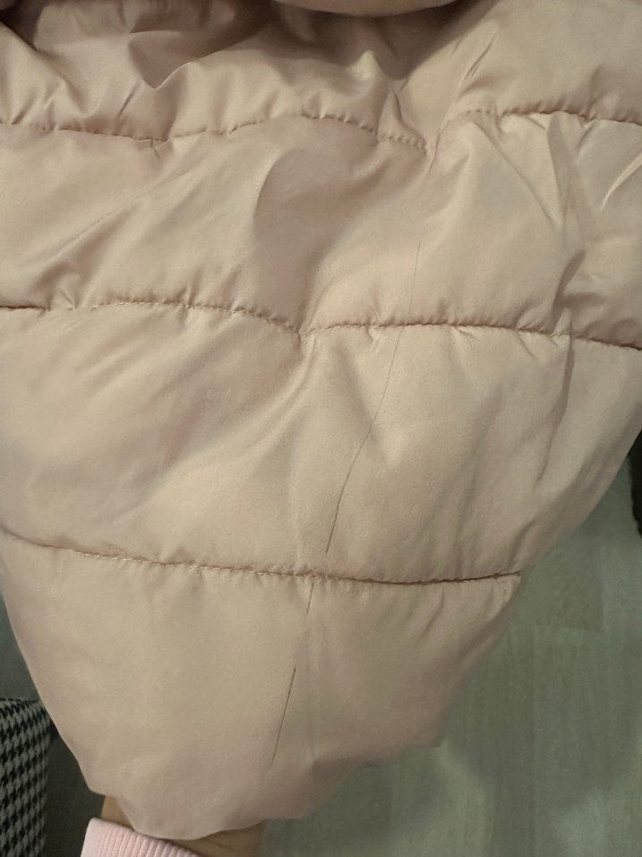 Kız Çocuk Bej Düğmeli Mont - Görsel 4