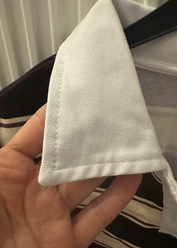 Düğmeli Yakalı Kahverengi Çizgili Kadın Kazak - Görsel 3