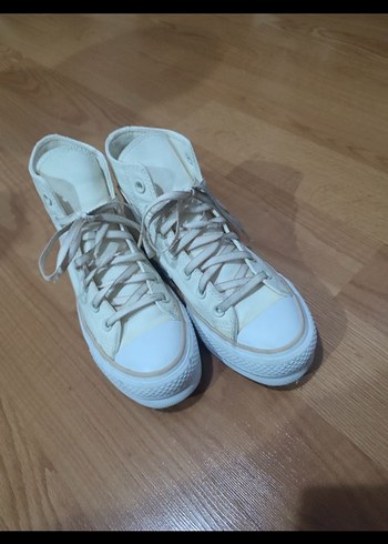 Converse krem Platform Topuklu Bağcıklı Kadın Spor Ayakkabı - Görsel 8